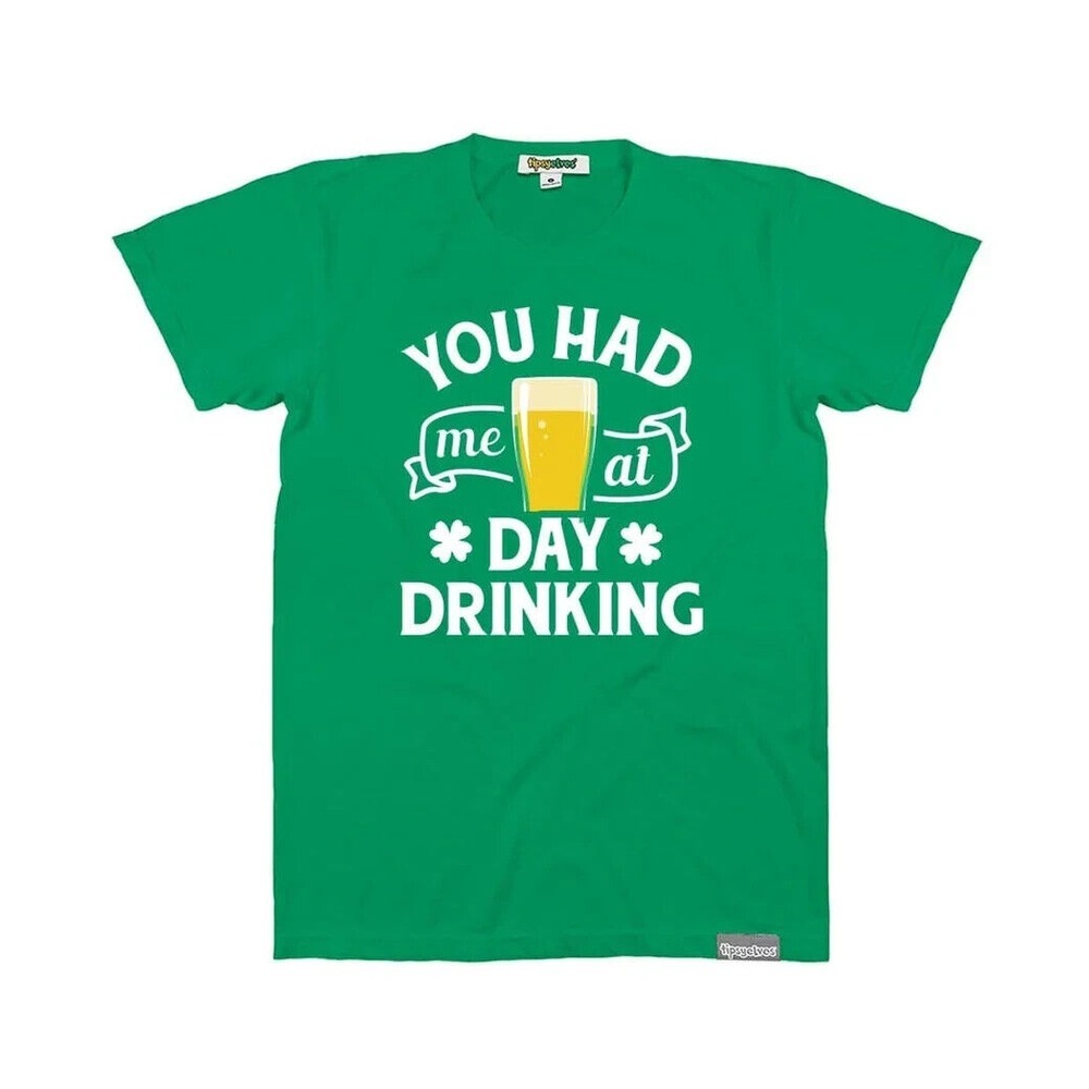 TIPSY ELVES DAY DRINKING TEE‎ Men's Size Large GREEN  ST PATRICKS DAY  NEW!!